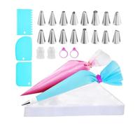 Comprehensive 124 Piece Cake Decorating Set, 16 Professional Stainless Steel Piping Tips, Anti-Burst Piping Bags, Includes Scrapers, Couplers, and Bag Ties for Expert Dessert