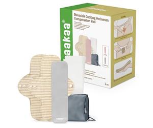 Compresa Fría Postparto Reutilizable para Alivio Perineal - Compresa Postparto Terapia Fría Natural para Molestias - Incluye 2 Fundas Lavables, 5 Fundas Desechables y Estuche de Transporte - Haakaa