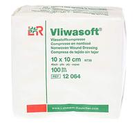 Compresas 10 x 10 cm de 4 capas de Viwasoft Stoma, 100 unidades