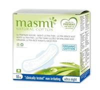 Masmi Compresas Fina Ultra Noche con Alas Algodon Organico 10 uds