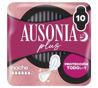 Compresas Con Alas y parte trasera más ancha, Ausonia Ultrafina Plus Noche, Protección Y Ligero Aroma Todo En Uno, 10 Compresas