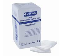 Compresas no tejidas estériles de 10 x 10 cm, 30 g, Euromedis - Bolsa de 100