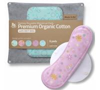 Compresas Reutilizables Ecológicas Algodón Orgánico; 6-Pack + Bolsa (S+M) Compresas de Tela Lavables para Mujer HECHAS EN LA UE; Compresas Tela Mujer Organico con alas para menstruación, incontinencia