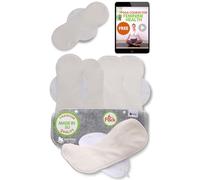 Compresas Reutilizables Ecológicas de Bambú Puro; 6-Pack (tamaños L+XL) Compresas de Tela Lavables HECHAS EN LA UE; Compresas Tela Mujer Organico con alas para menstruación, postparto, incontinencia