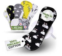 Compresas reutilizables en algodón orgánico para flujo abundante e incontinencia (L+XL, 6 uds.); lavables a alta T°, HECHAS EN LA UE; suaves, no irritantes y cómodas, compresas de tela para mujeres