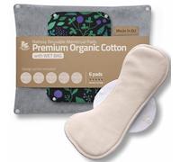 Compresas reutilizables en algodón orgánico para flujo abundante e incontinencia (L+XL, 6 uds.); lavables a alta T°, HECHAS EN LA UE; suaves, no irritantes y cómodas, compresas de tela para mujeres