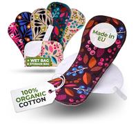 Compresas reutilizables en algodón orgánico para flujo abundante e incontinencia (L+XL, 6 uds.); lavables a alta T°, HECHAS EN LA UE; suaves, no irritantes y cómodas, compresas de tela para mujeres