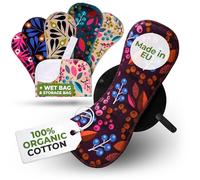 Compresas reutilizables en algodón orgánico para flujo abundante e incontinencia (L+XL, 6 uds.); lavables a alta T°, HECHAS EN LA UE; suaves, no irritantes y cómodas, compresas de tela para mujeres