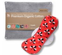 Compresas reutilizables en algodón orgánico para flujo abundante e incontinencia (L+XL, 6 uds.); lavables a alta T°, HECHAS EN LA UE; suaves, no irritantes y cómodas, compresas de tela para mujeres