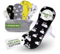 Compresas reutilizables en algodón orgánico para flujo abundante e incontinencia (L+XL, 6 uds.); lavables a alta T°, HECHAS EN LA UE; suaves, no irritantes y cómodas, compresas de tela para mujeres