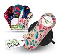 Compresas reutilizables en algodón orgánico para flujo ligero (S+M, 6 uds.); lavables a alta T°, HECHAS EN LA UE; suaves y no irritantes, compresas de tela para una higiene menstrual cómoda de mujeres