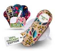 Compresas reutilizables en algodón orgánico para flujo ligero (S+M, 6 uds.); lavables a alta T°, HECHAS EN LA UE; suaves y no irritantes, compresas de tela para una higiene menstrual cómoda de mujeres