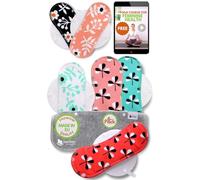 Compresas reutilizables en algodón orgánico para flujo ligero (S+M, 6 uds.); lavables a alta T°, HECHAS EN LA UE; suaves y no irritantes, compresas de tela para una higiene menstrual cómoda de mujeres