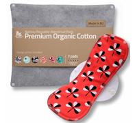 Compresas reutilizables en algodón orgánico para flujo menstrual ligero y abundante (S+M+L+XL, 7 uds); lavables a alta T°, HECHAS EN LA UE; suaves, no irritantes y cómodas, compresas tela para mujeres