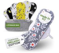 Compresas reutilizables en algodón orgánico para flujo menstrual ligero y abundante (S+M+L+XL, 7 uds); lavables a alta T°, HECHAS EN LA UE; suaves, no irritantes y cómodas, compresas tela para mujeres