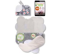 Compresas reutilizables en bambú orgánico para flujo abundante e incontinencia (L+XL, 6 uds.); lavables a alta T°, HECHAS EN LA UE; suaves, no irritantes y cómodas, compresas de tela para mujeres