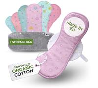 Compresas reutilizables en bambú orgánico para flujo menstrual ligero y abundante (S+M+L+XL, 7 uds); lavables a alta T°, HECHAS EN LA UE; suaves, no irritantes y cómodas, compresas tela para mujeres