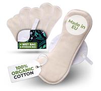 Compresas reutilizables en bambú orgánico para flujo menstrual ligero y abundante (S+M+L+XL, 7 uds); lavables a alta T°, HECHAS EN LA UE; suaves, no irritantes y cómodas, compresas tela para mujeres