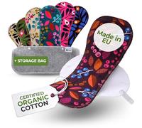 Compresas reutilizables en bambú orgánico para flujo menstrual ligero y abundante (S+M+L+XL, 7 uds); lavables a alta T°, HECHAS EN LA UE; suaves, no irritantes y cómodas, compresas tela para mujeres