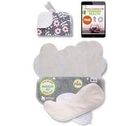 Compresas reutilizables en bambú orgánico para flujo menstrual ligero y abundante (S+M+L+XL, 7 uds); lavables a alta T°, HECHAS EN LA UE; suaves, no irritantes y cómodas, compresas tela para mujeres