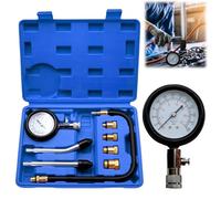 Compresión probador de compresión de gasolina con medidor de presión y 4 adaptadores, 0-20 bar o 0-300 psi, M10, M12, M14, M18, para coche, camión, coche (azul)