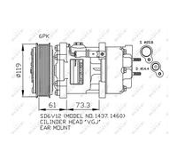 Compresor del aire acondicionado PAG 46 32217 NRF para PEUGEOT CITROËN