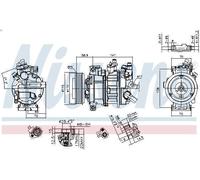 Compresor, aire acondicionado NISSENS 890602 para AUDI A5 (8T3) 2 2008-2017