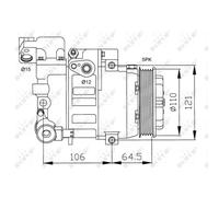 Compresor, aire acondicionado NRF 32175
