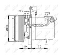 Compresor del aire acondicionado R 134 a PAG 100 32490 NRF para BMW 3 Coupé 3