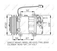 Compresor, aire acondicionado NRF 32704