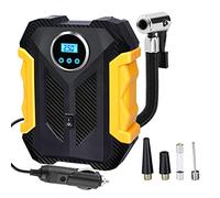 Compresor Aire Coche Portatil, Mini Compresor de Aire con LED, Inflador Ruedas Coche Apagado Automático con Cable DC 12V,Carga para Coche Bicicleta y Otros inflables