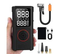 Compresor Aire Portatil, 150PSI Inflador Ruedas Coche, Hinchador Ruedas, Inflador Electrico Bicicleta, Mini Compresor con Luz LED y Batería Recargable, Para Automóviles/Motocicletas/Pelotas/Bicicletas