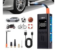 Compresor Aire Portatil 6000mAH Inflador Electrico Batería Recargable 150PSI Compresor Aire Coche con LCD Digital Luz LED para Coches, Motos, Bicicletas, Anillo de Natación