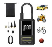 Compresor Aire Portátil,COCCKO 150 PSI Inflador Ruedas Coche,Batería Recargable 4000mAh 35L/Min,Inflador Digital con Luz LED y SOS, Hinchador Electrico USB Carga,para Auto, Moto, Bicicleta y Pelota