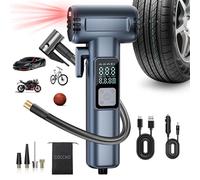 Compresor Aire Portátil,COCCKO 150 PSI Inflador Ruedas Coche,Martillo Rompevidrios y Cortador de Cinturón,Inflador Digital con Luz LED y SOS, Hinchador Electrico,para Auto, Moto, Bicicleta y Pelota