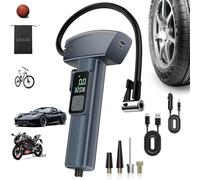 Compresor Aire Portátil,COCCKO 150 PSI Inflador Ruedas Coche,Martillo Rompevidrios y Cortador de Cinturón,Inflador Digital con Luz LED, Hinchador Electrico,para Auto, Moto, Bicicleta y Pelota