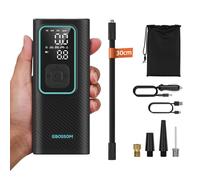 Compresor Aire Portátil de 10,3Bar, Inflador Ruedas Coche a Batería 6000 mAh y 12V DC, Mini Inflador Electrico para Auto, Moto, Bicicleta y Pelota, Bomba de Aire con Función de Luz LED, Carga USB-C