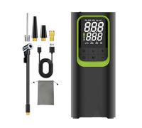 Compresor Aire Portatil, Inflador Ruedas Coche 150 PSI Inalámbrico, Batería Recargable con Pantalla Digital y Luz LED, Modos Automáticos de Inflado, para Coche, Moto, Bicicleta y Pelotas (Negro)