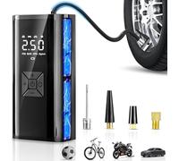 Compresor Aire Portátil, Inflador Ruedas Coche, 150PSI 12V 6000mAh Mini Compresor de Aire con Luz LED, Hinchador Ruedas Coche para Bicicleta, Coche, Moto, Vcooter, Balones