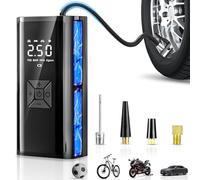 Compresor Aire Portátil, Inflador Ruedas Coche, 150PSI 12V DC 6000mAh Mini Compresor de Aire con Luz LED, Hinchador Ruedas Coche para Bicicleta, Coche, Moto, Vcooter, Balones