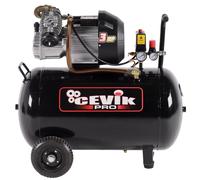 CEVIK PRO - CA-PRO100VX - Compresor Aire - Cabezal en V - 72 dB - 100 litros - 3HP - Máx 8 Bar - 340 l/min - Con Aceite - Dos Salidas Aire - Compacto y Portátil - Compresor de Pintura y Neumática