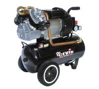 CEVIK PRO - CA-PRO25VX - Compresor Aire - Cabezal en V - 72 dB - 24 litros - 3HP - Máx 8 Bar - 340 l/min - Con Aceite - Dos Salidas Aire - Compacto y Portátil - Compresor de Pintura y Neumática