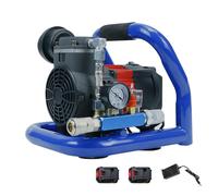 Compresor de Aire a Batería, Compresor Sin Aceite Portátil Silencioso, Presión Máxima 8 Bar, Capacidad de Botella de Gas de 1,5 L, Manómetro, Incluye Batería y Cargador