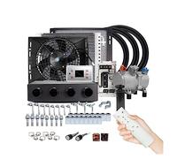 Compresor de aire acondicionado eléctrico automático Universal 4 orificios 12V 24V for coche Van Street Rod Hot Classic A/C acondicionador Amplia Compatibilidad(Cool and Heat 12V)