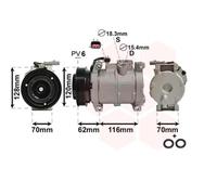 VAN WEZEL Compresor, aire acondicionado para CHRYSLER: Grand Voyager, Voyager (Ref: 0700K109)