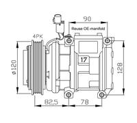 Compresor, aire acondicionado EASY FIT NRF 32449