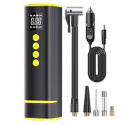 Compresor de aire - Bomba de aire inalámbrica | 10 bar Manómetro de presión inalámbrico eléctrico para neumáticos de coches, bicicletas, motocicletas, globos deportivos y camiones