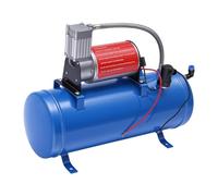 Compresor de aire de 12 V, 100 PSI, compresor de aire comprimido con depósito de 6 L, compresor de aire, parada/arranque automático, motor de cobre, silencioso, manguera de 3,8 m, para coche