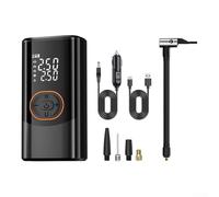 Compresor de aire inflador de neumáticos, compresor de aire inalámbrico portátil, pantalla LCD doble, apagado automático, carga USB-C para coche, motocicleta, pelotas deportivas (carga inalámbrica)