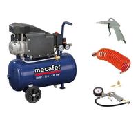 Compresor de aire Mecafer 24 l 2 HP 8 Bar azul con ruedas y kit de accesorios